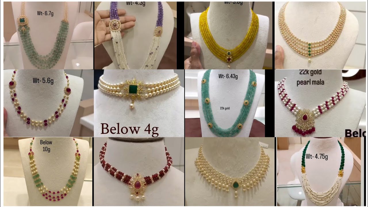 Simple light weight beads jewellery collection || Latest pearl ruby and emerald beads designs ||