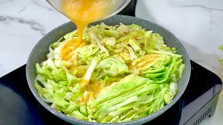 Cabbage with eggs tastes better than meat! A simple, quick and delicious dinner recipe!