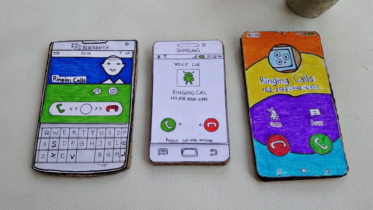 Cardboard Phone BLACKBERRY PASSPORT VS GALAXY S1 VS OPPO A16 incoming ...