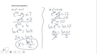 Exponential Equation in Natural Base (e)