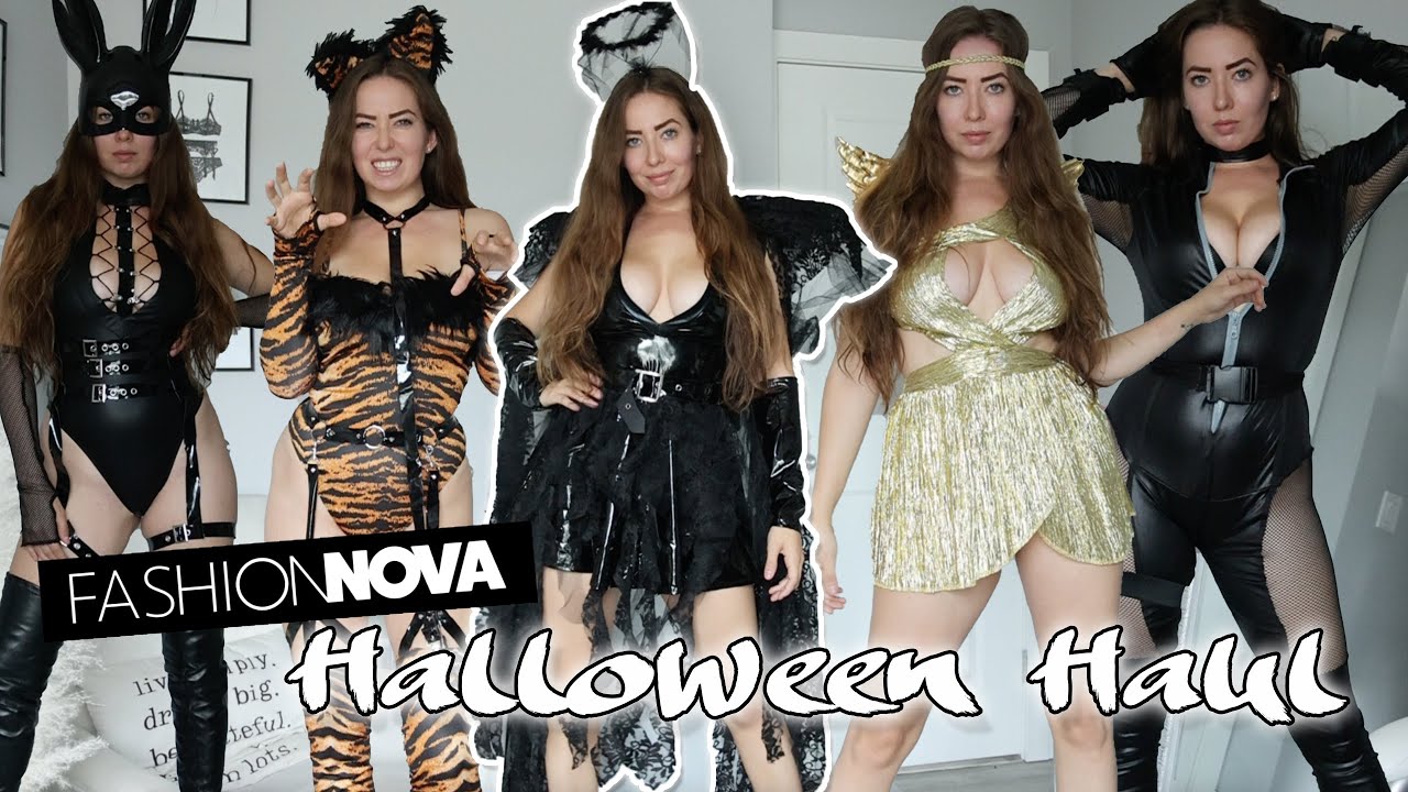 Trying On FASHION NOVA Halloween Costumes... Cute or too much ??