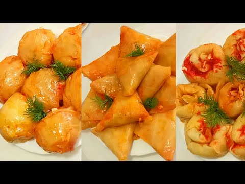 3 СПОСОБА ЗАКРУТКИ ГОЛУБЦОВ, УЛИТКА, ТРЕУГОЛЬНИК, БОМБОЧКА!  ФЕЕРИЧЕСКИЕ ГОЛУБЦЫ!