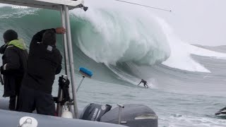 Visitors from all over the world flock to Mavericks Beach as surfers brave massive waves