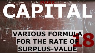 Understanding Marx's Capital Volume 1 Chapter 18 - Various Formula for the Rate of Surplus-Value