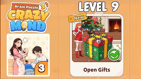 Brain Puzzle 3: Crazy Mind - Level 9 Open Gifts || Solution