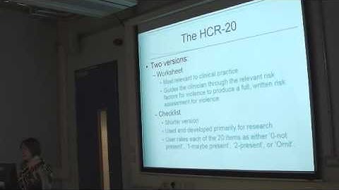 Dr Jennifer Murray - Violence Risk Assessment: Theoretical and Practical Applications