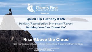 Acumatica Cloud ERP Tips 126:  Banking Reconciliation Statement