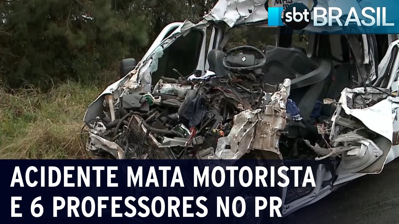 Acidente mata motorista de van e seis professores no Paraná | SBT Brasil (12/08/22)