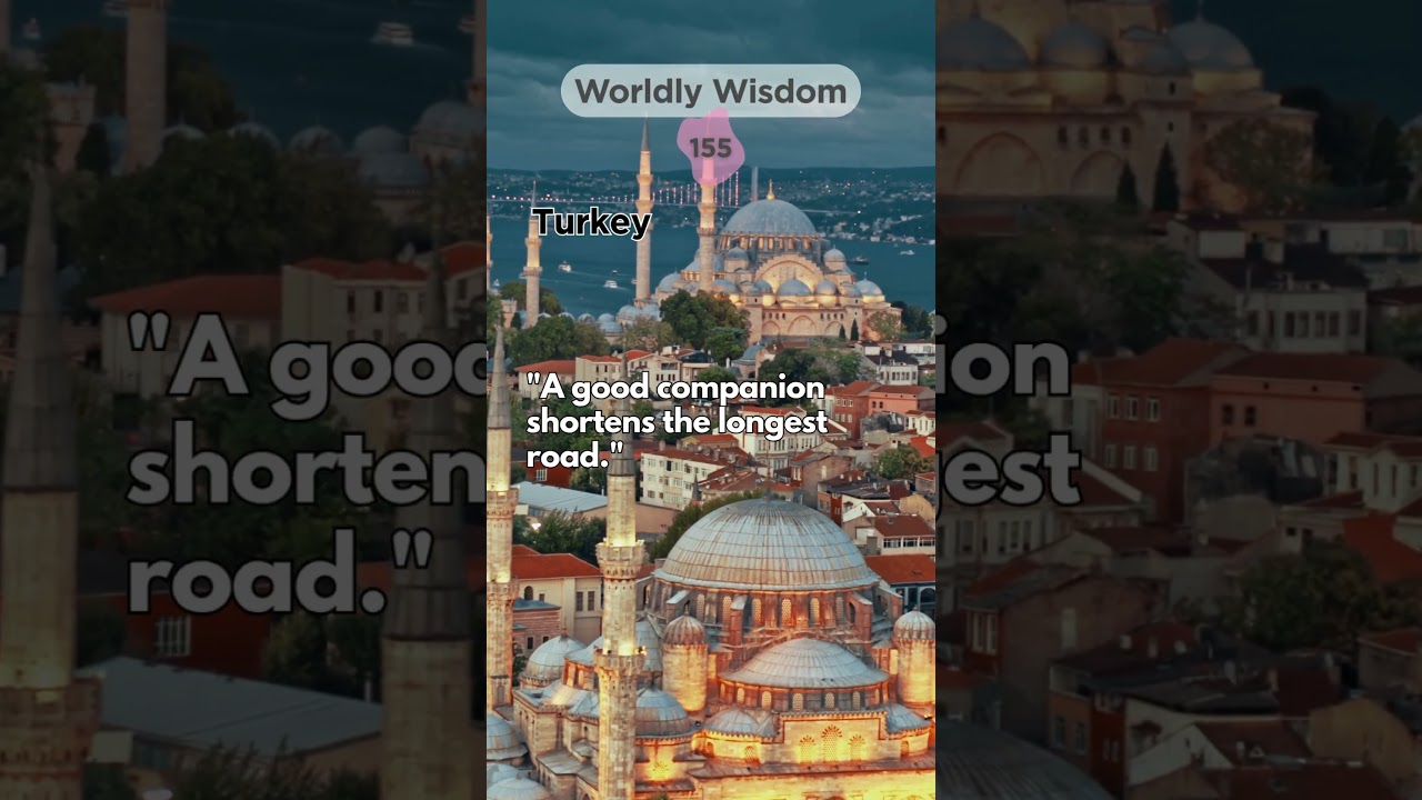 Turkey Wisdom: "A good companion shortens the longest road." 