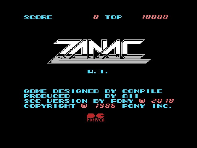 Zanac A.I (TFH SCC Version) · ザナック. MSX. Pony Canyon / Compile