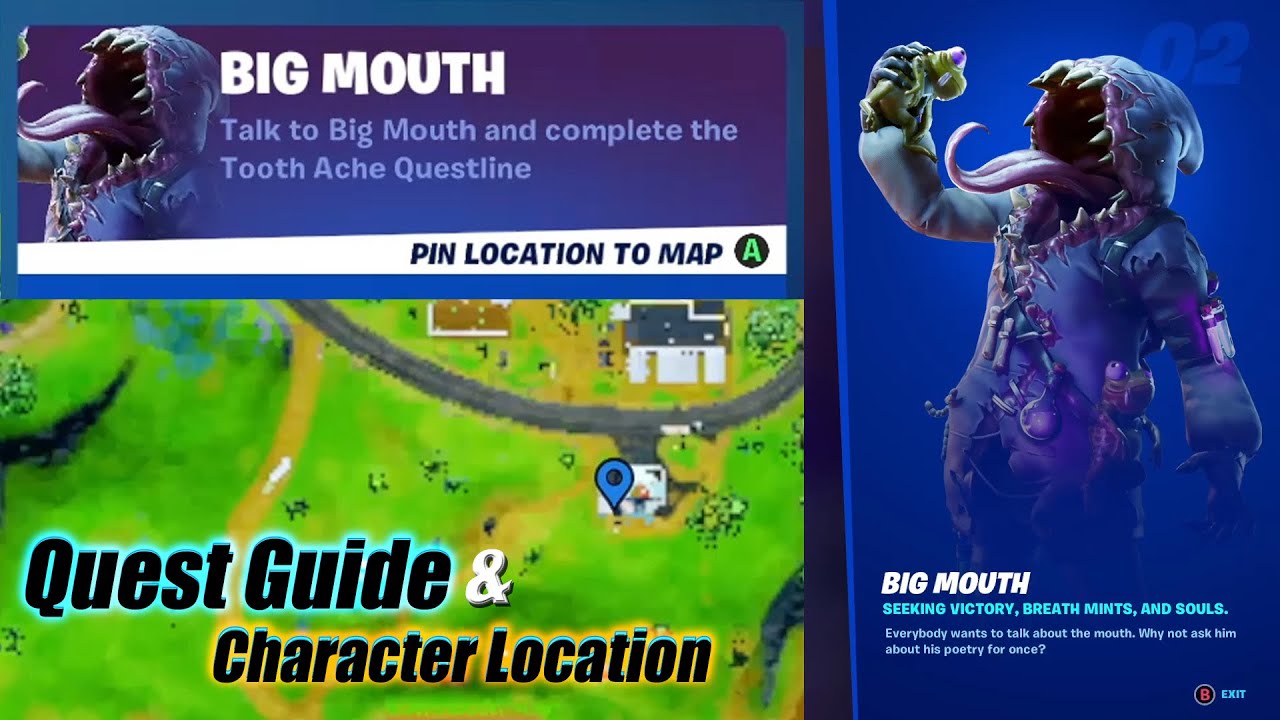 Fortnite How to Complete the 'Big Mouth' Tooth Ache - Quests & Locations Guide