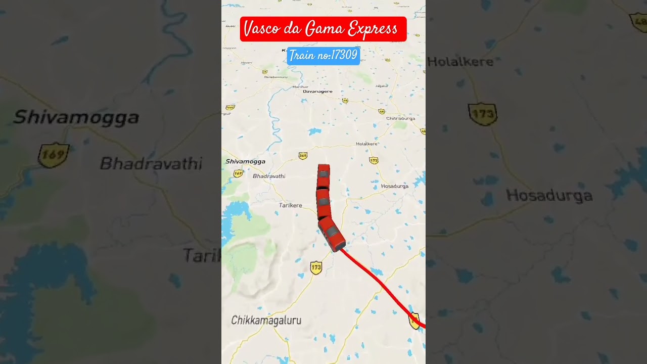 Vasco da Gama Express Train route Train no 17309