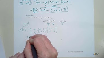 State Space Representation to Transfer Function Example