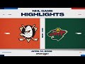 NHL Highlights | Ducks vs. Wild - April 14, 2026