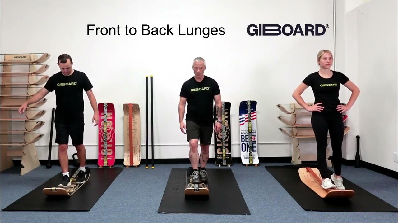 Front to Back Lunges Exercise Demonstration on a GiBoard Balance Board