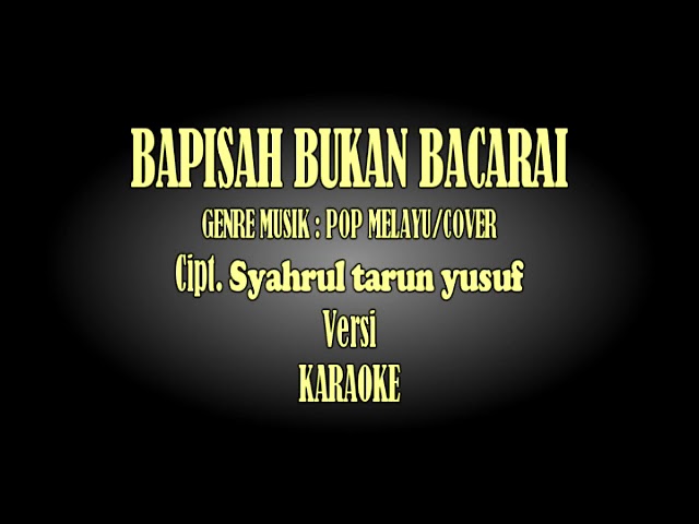 BAPISAH BUKAN BACARAI Karaoke Pop Melayu/Minang Aransment Musik : Technics Keboard sx KN2600 class=