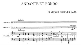 Franz Doppler - Andante et Rondo for 2 Flutes and Piano (with Score)