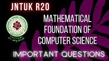 jntuk r20 mathematical foundations of computer science important topics || mfcs important questions