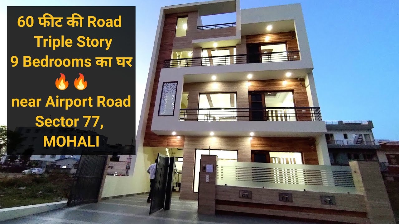 9 Bedroom House Plan | Triple Story House Design | Ultra Luxury,  Independent Villa Near Chandigarh - Youtube