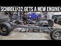 Installing A Fresh Oldsmobile Rocket Engine Into The Schroll 1932 Ford Coupe!!!