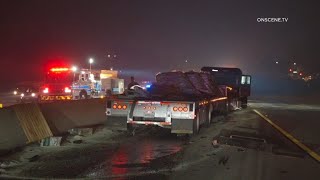 Fertilizer Spills All Over 210 Freeway After Crash Rancho Cucamonga