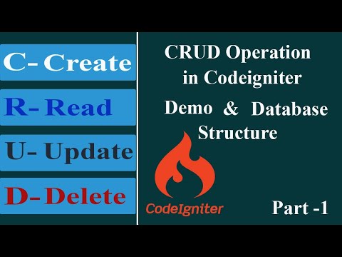 CRUD Operation in Codeigniter in Hindi | Demo and Database Structure Part 1