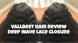 Deep Wave | Lace Closure Sew In | Vallbest Hair Review | 100% Human Hair Aliexpress