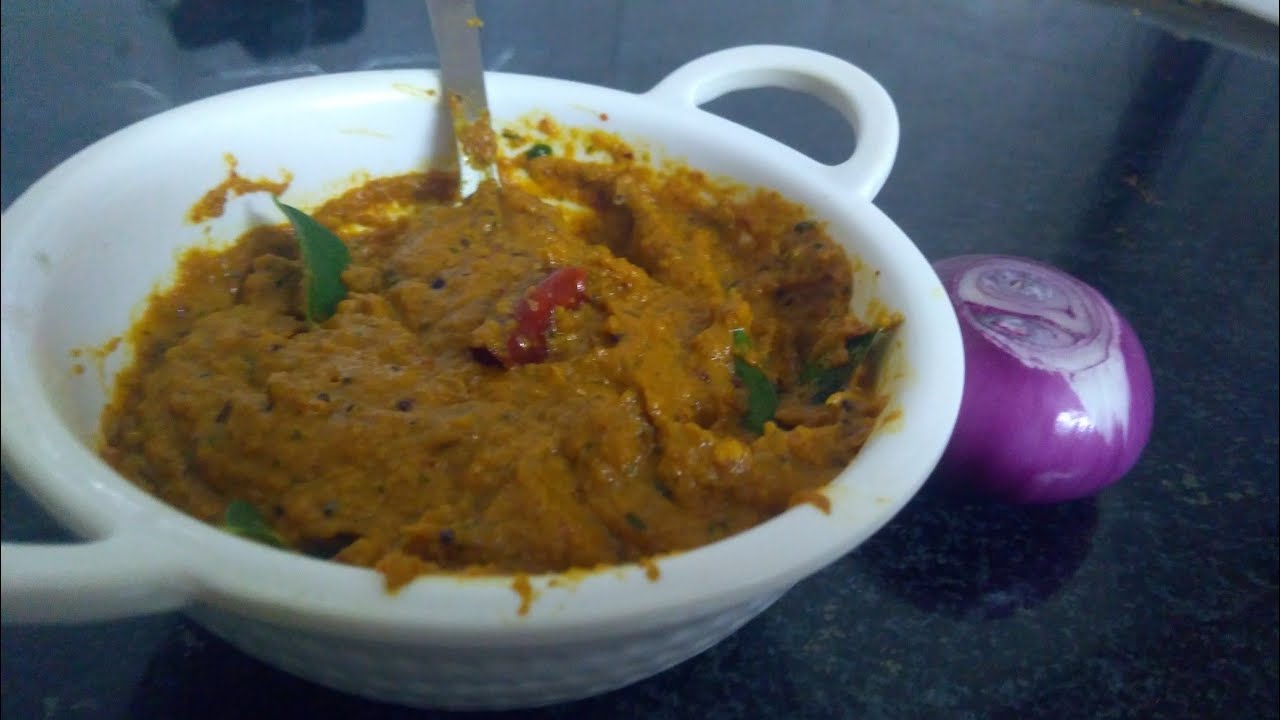 Onion chutney recipe video in telugu 09kitchen YouTube