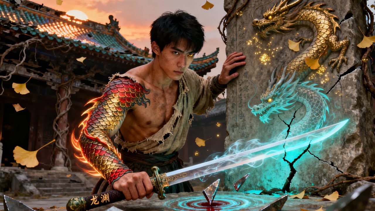 El chico con ropa rota sostiene un sable,¡pero sorprendentemente vence a todos con poder del dragón!