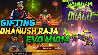 Gifting Evo  M1014 Green Flame Draco To Dhanush Raja -  Free Fire Telugu - MBG ARMY