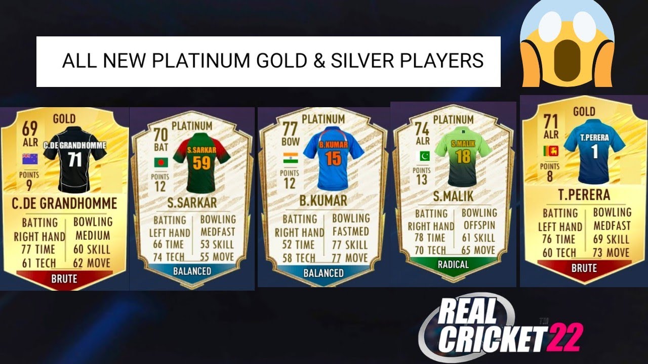 All New Platinum Gold & Silver Players In Real Cricket 22 Multiplayer Mode 