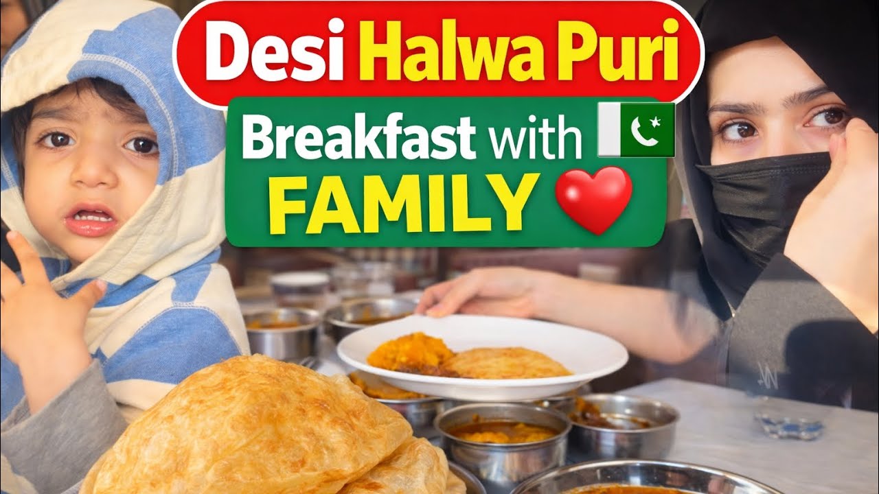 Desi Halwa Puri Breakfast with My Family | Full Vlog