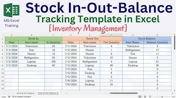 Stock In Out and Balance Template in Excel | Inventory Management Template