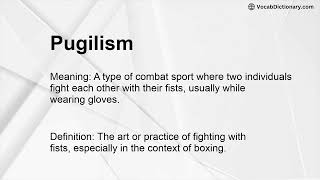 Pugilism Meaning