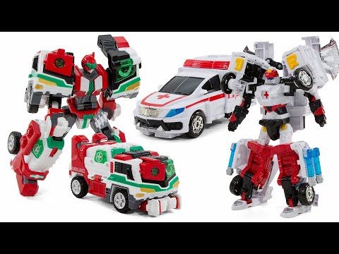 HelloCarBot <strong>Dandy</strong> AmbulanceX Metal CardBot Mega Ambler Transformation