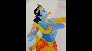 krishna painting easy beginners