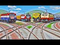 Trains at Angry High Speed are Passing on Bumpy Railroad Tracks :- RAILROAD CRAZY TRACKS