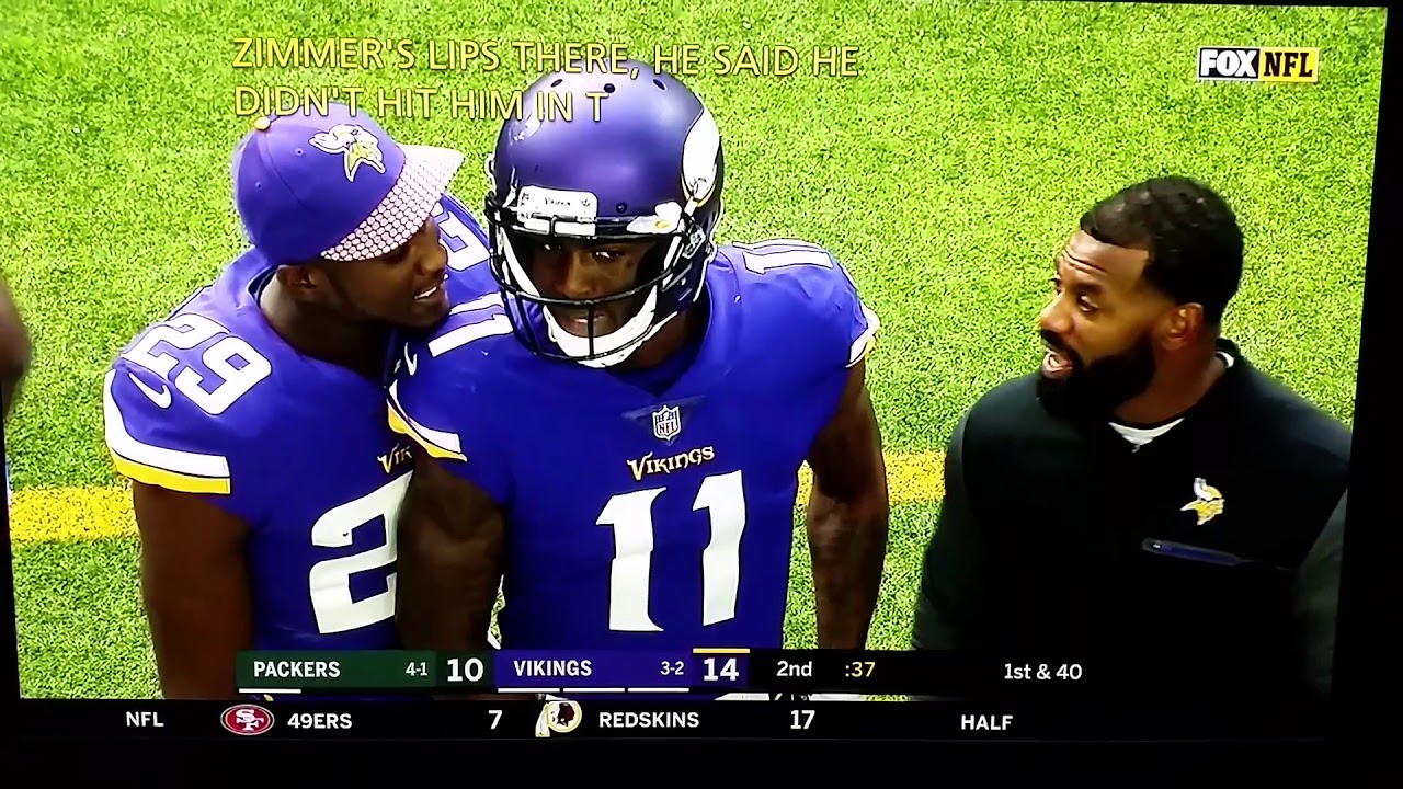 Laquon Treadwell #11 blindside hit on Lenzy Pipkins #41 Packers/Vikings