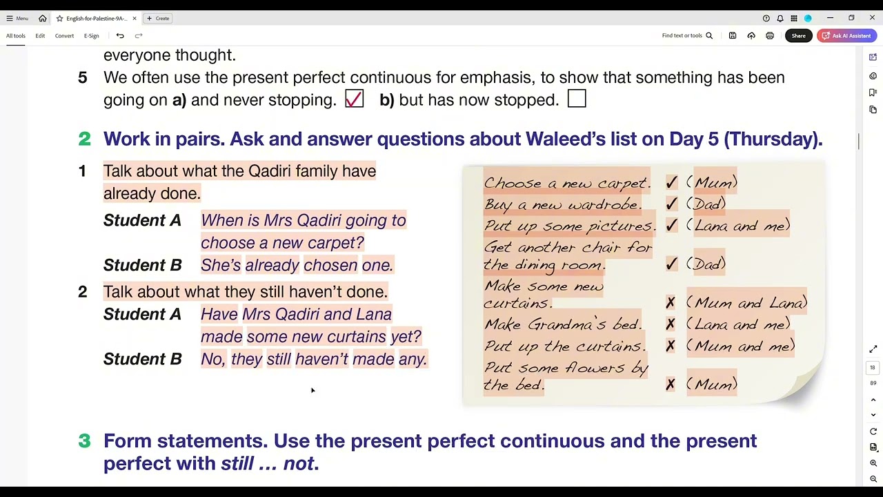 ‏حل أسئلة القواعد للصف التاسع الوحدة الثانية صفحة 18 23 24 ￼
