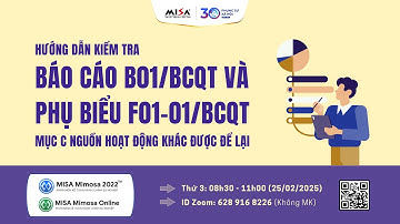 Sáng 25/02 | Kiểm tra báo cáo B01/BCQT và F01-01/BCQT mục C. Nguồn hoạt động khác được để lại