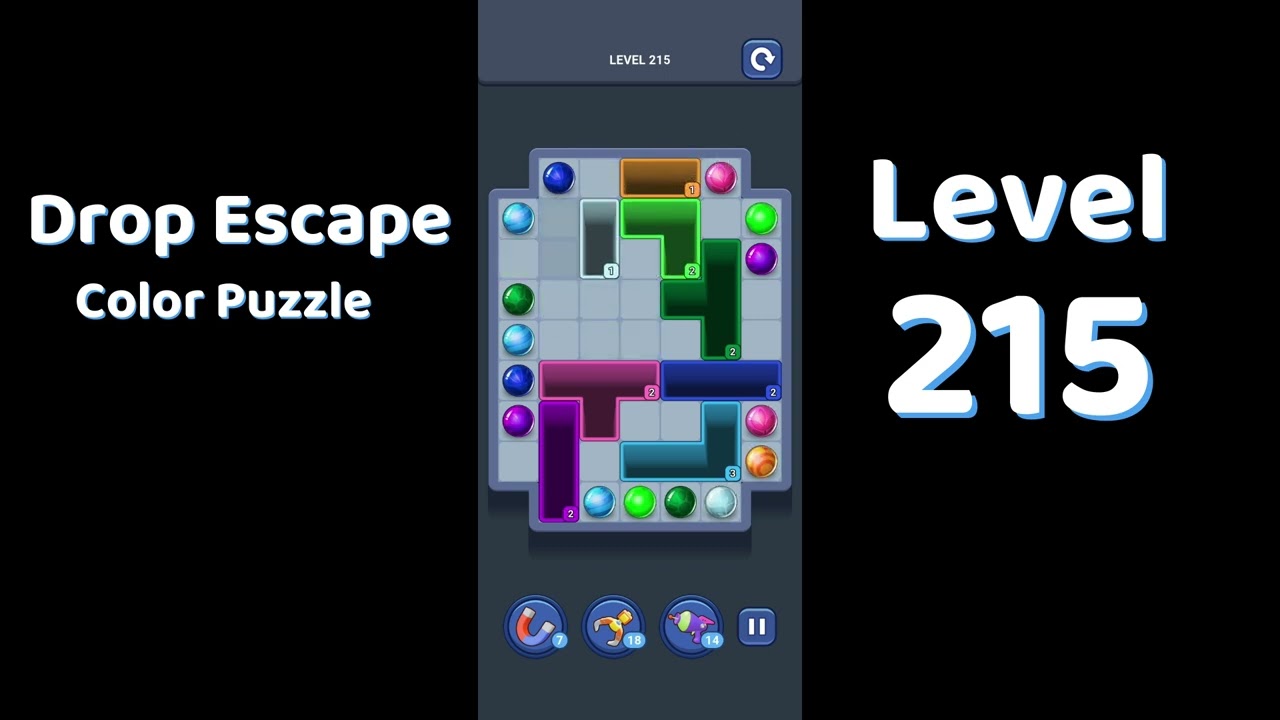 Drop Escape Level 215 Walkthrough 🟡🧩 | Color Puzzle Game Guide | Go Answer