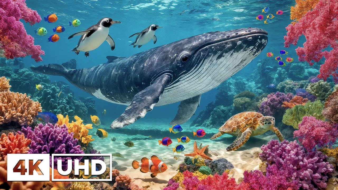 Удивительное морское приключение в формате 4K 🐳 Откройте для себя грациозных морских животных в спо