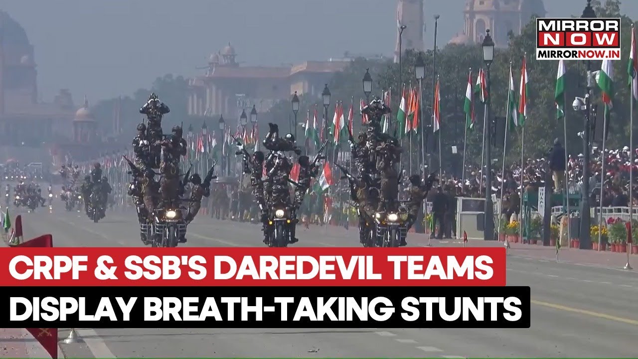 R-Day Parade 2026: Joint Teams Of CRPF & SSB Perform Daring Motorcycle Stunts At Kartavya Path