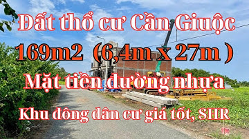 Đất thổ Cần Giuộc. Diện tích 169m2, mặt tiền đường nhựa xã Mỹ Lộc - Cần Giuộc, gần QL50, giá tốt SHR