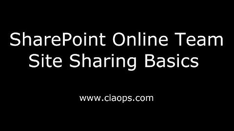 SharePoint Online Team Site Sharing Basics