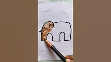 Very Simple to Drawing Elephant, Colouring for Toddlers #elephant #drawing