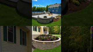Curved retaining walls, fire pits, paver patios, and outdoor pavilions across New England. #shorts