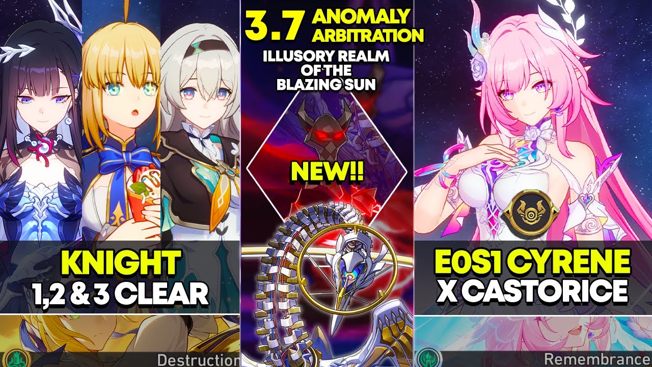 НОВЫЙ Аномальный арбитраж | Рыцарь 1-3 и E0S1 Кирена x Касторис | Honkai Star Rail 3.7