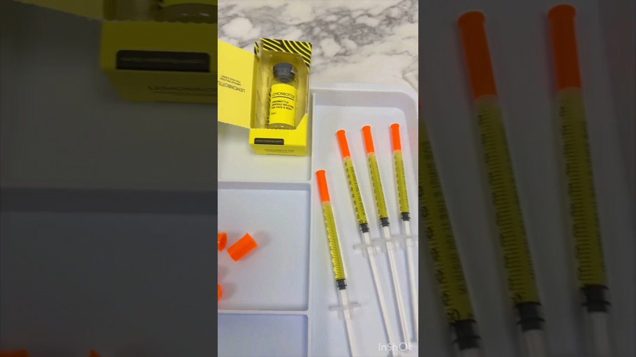 Preparing Lemon Bottle Fat dissolving injections Lemon Bottle injections 