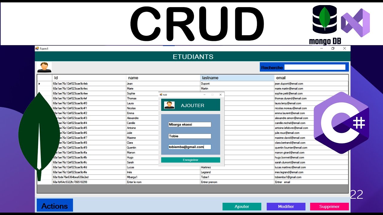 🔥 APPLICATION CRUD COMPLÈTE C# MONGODB | Tutoriel 1h30 - De Zéro à ...